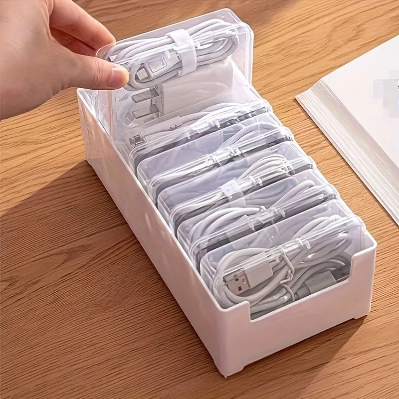 Home Office Organization - 7 Küçük Bölmeli Veri Kablosu Saklama