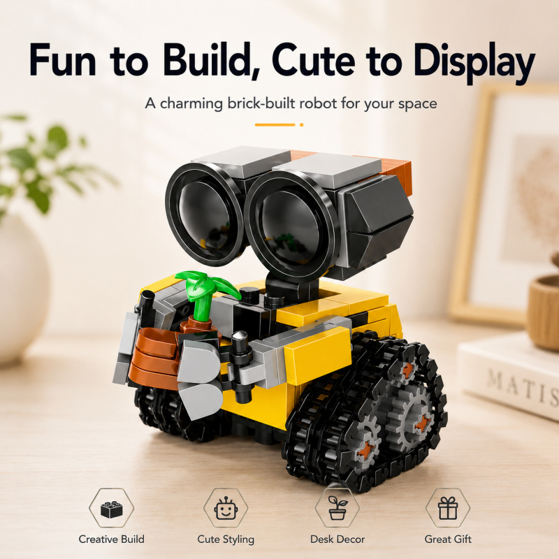 Home Office Kit - Mini Robot Yapı Blokları Seti, Bitki