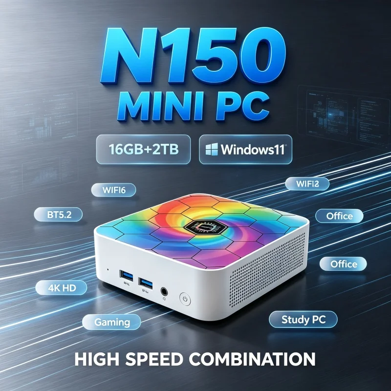 Home Office Windows 11 - Renkli Kompakt İnce Mini PC Core