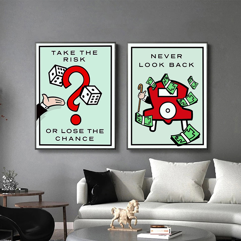 Home Office Inspiration - Monopoly Milyoneri Para Kanvas Posteri Baskısı
