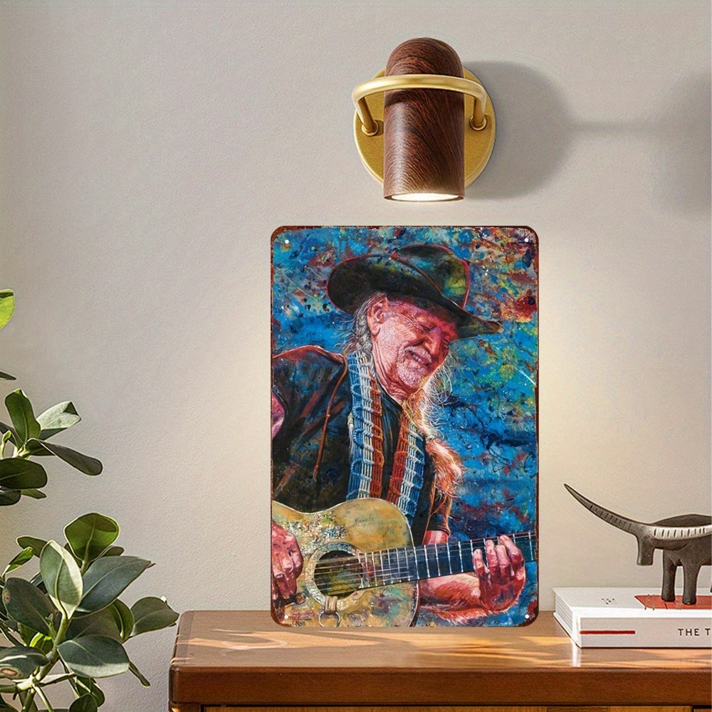 Home Office Inspiration - Willie Nelson'dan İlham Alan Metal Tabela