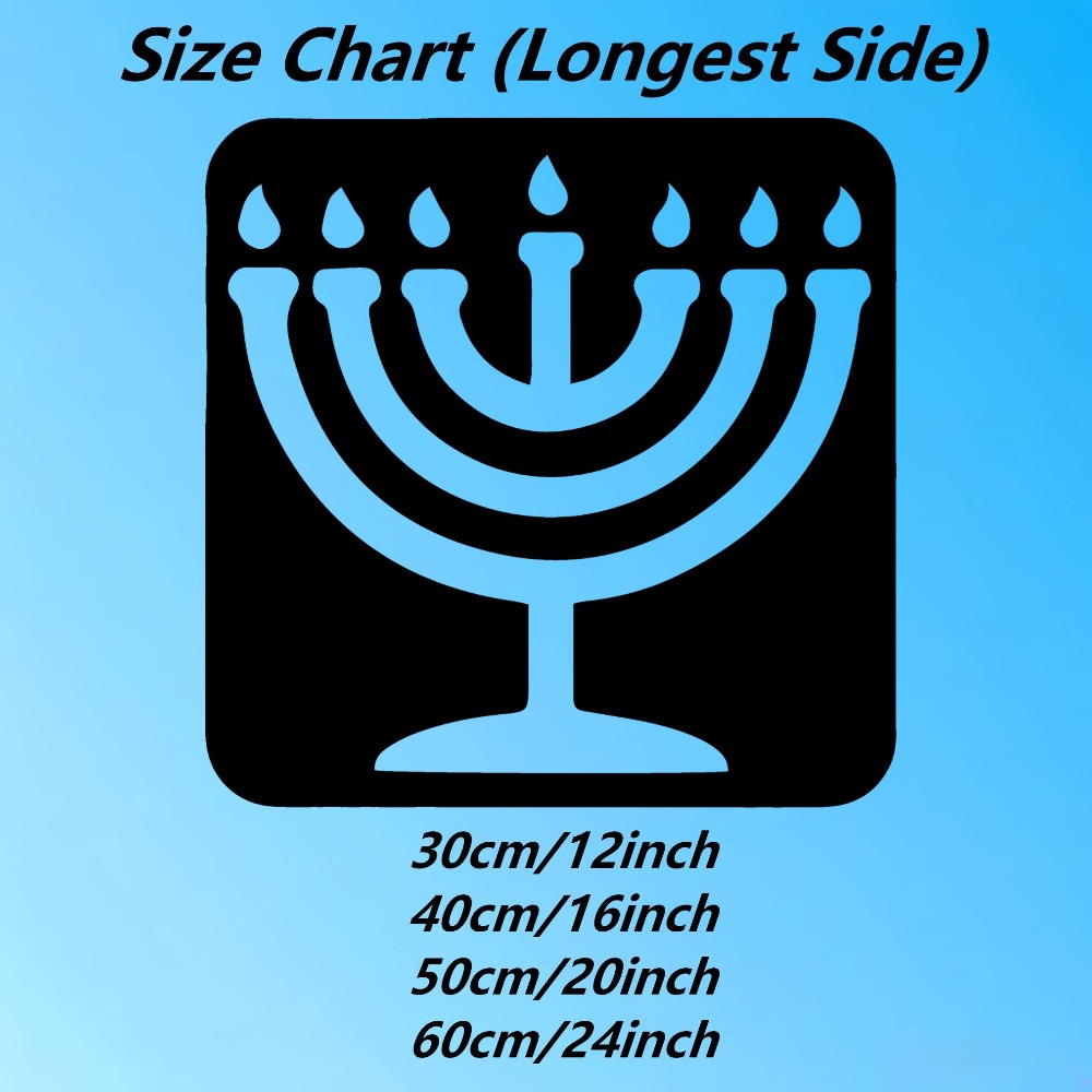 Home Office Art - CIFBUY Vintage Menorah Metal Duvar Sanatı