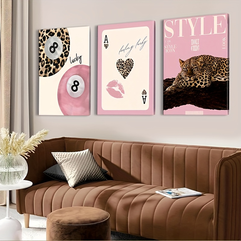 3 adet Leopar Çita Kanvas Tabl - Home Office Image incelemesi ve fiyatı