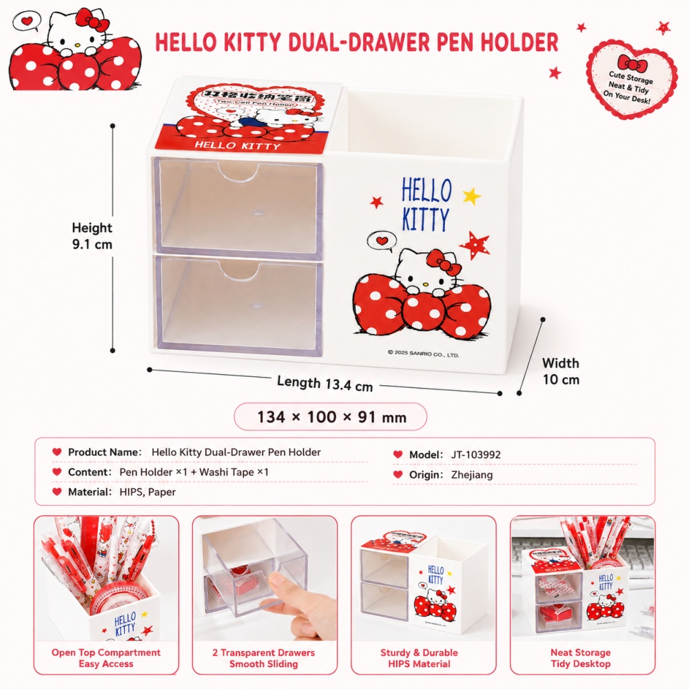 Orijinal Hello Kitty Çift Bölm - Home Office Desk With Drawers incelemesi ve fiyatı